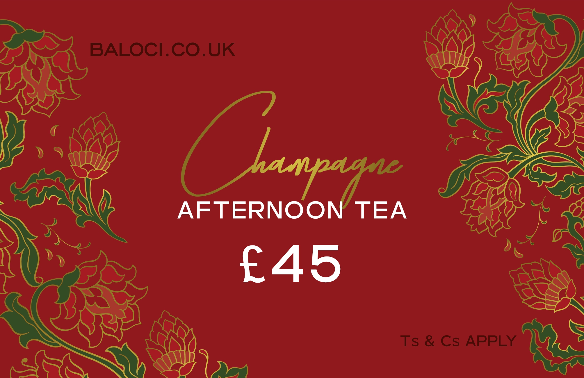 £45 Gift Card (Afternoon Tea) - Baloci
